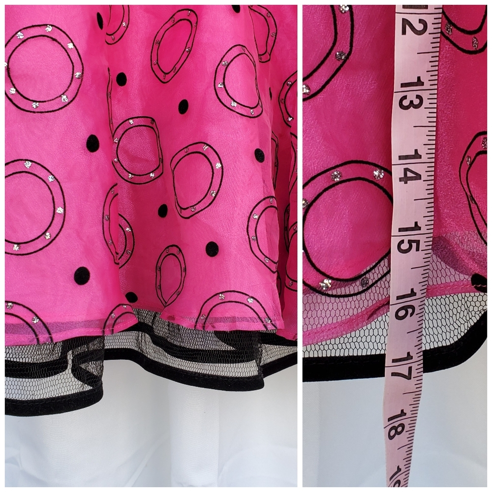 Bonnie Jean Black Velour and Hot Pink Dress - Picture 5 of 8